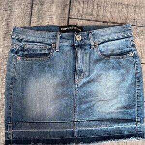 Express Light Blue Denim Mini Skirt